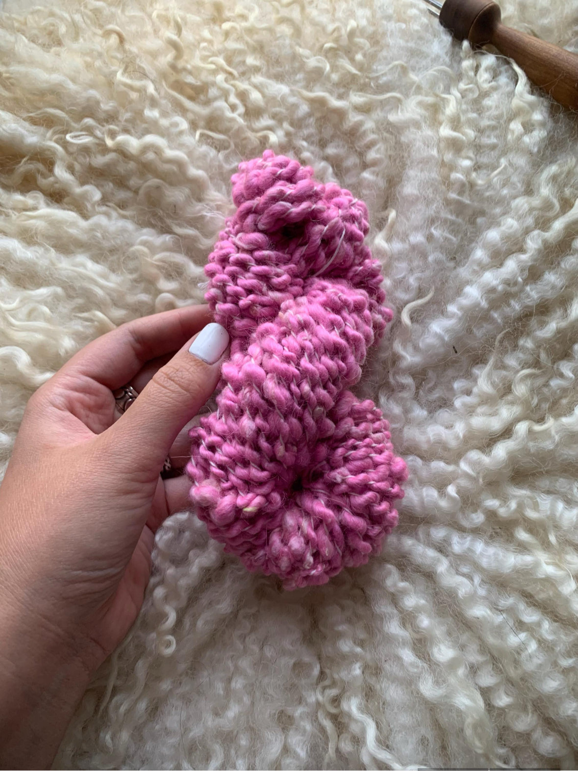 Hand spun two ply art yarn, angora rabbit and silk 1.10oz 18 yards SOFT