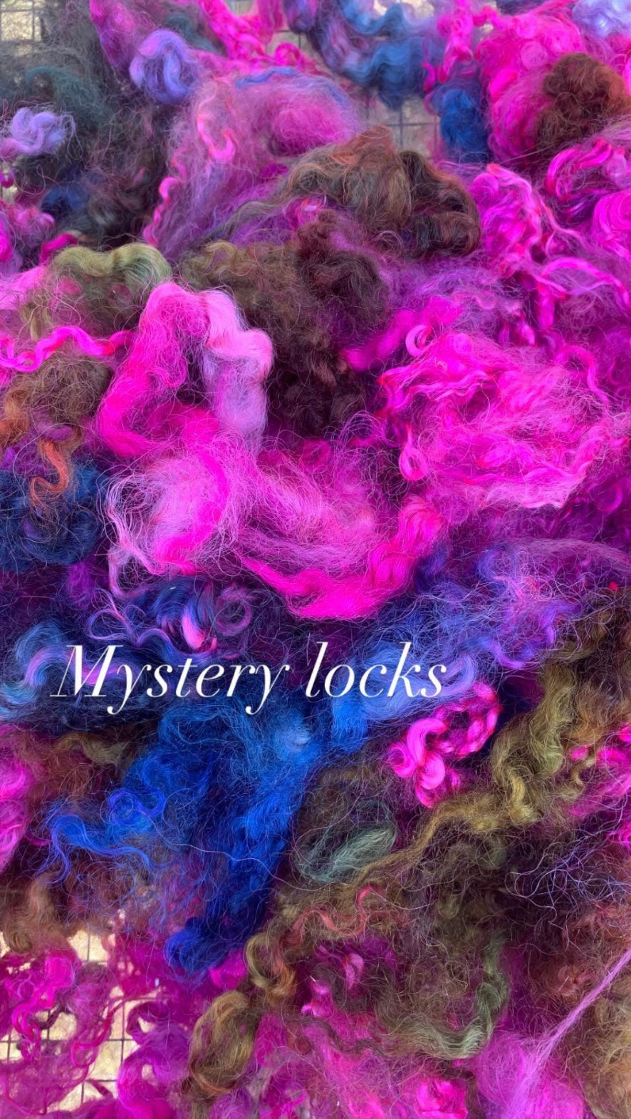 1LB of mystery locks for spinning felting wet felting needle felting and crafts. Dyed and undyed. Wool alpaca mohair